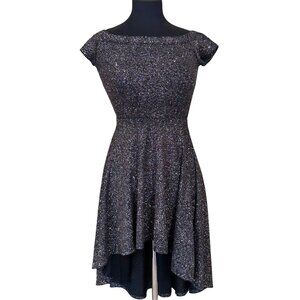 Windsor Fit & Flare Glittery High Low Dress Off The Shoulder Women's Size S-READ
